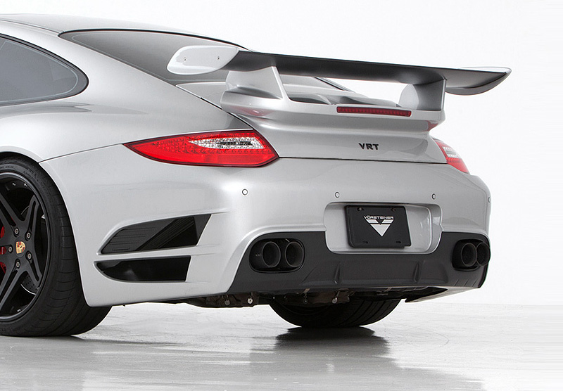 Vorsteiner V-RT Aero Rear Bumper Vented DVWP w Integrated CF Diffuser CF Intercooler Shrouds MKII 997-2 1x1 PP Glossy